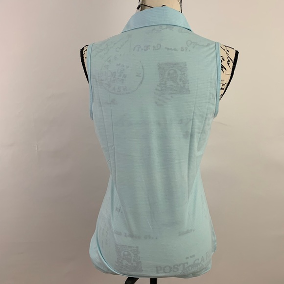 Adidas Golf Tonal Stripe Cap Sleeve Polo Women's Small - NWT - Picture 3 of 5